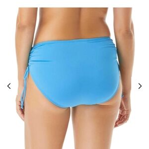 Nicole Miller Azure Sky Blue Shirred Side Bikini Bottoms Size XL